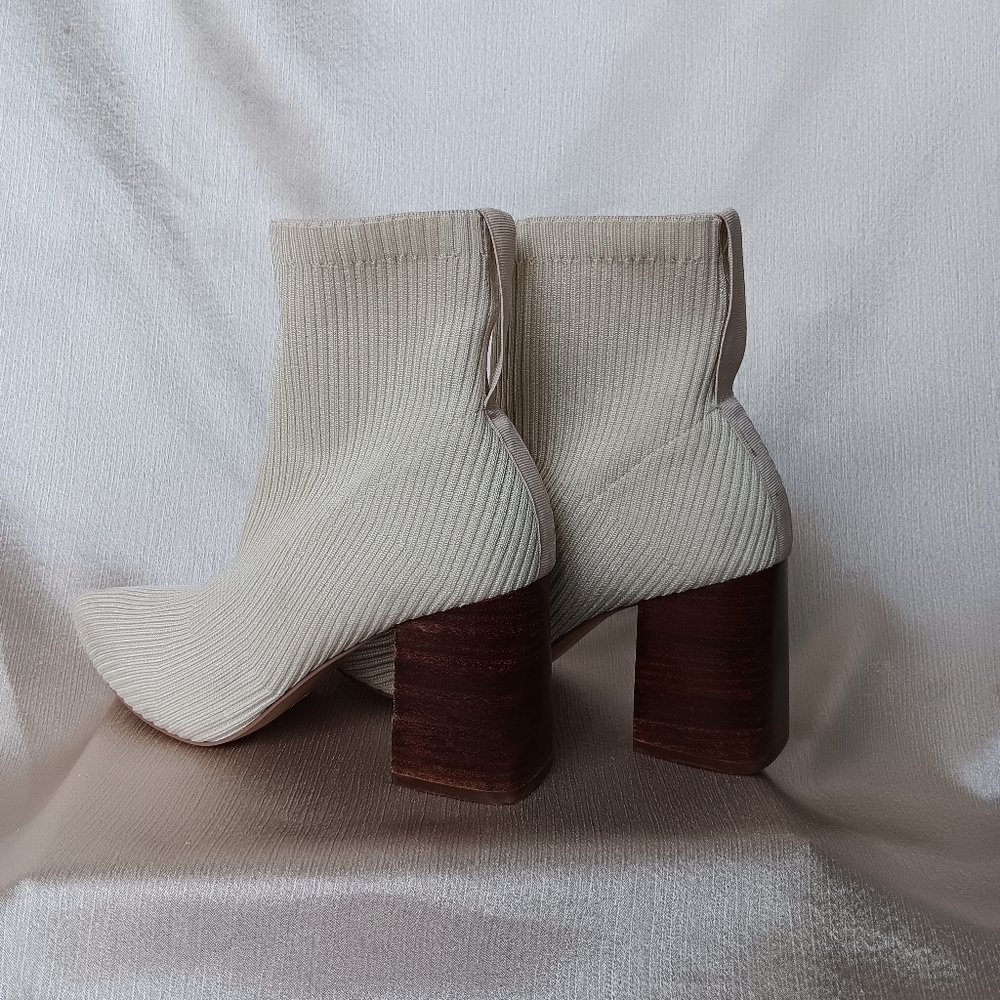 Cream Knit Sock Bootie